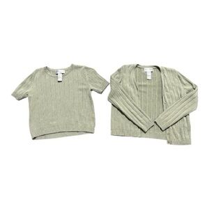 August Silk Light Green Sweater Set